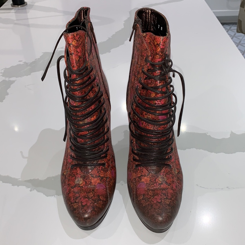 ICON shoes high heel stiletto leather ankle boots size 7